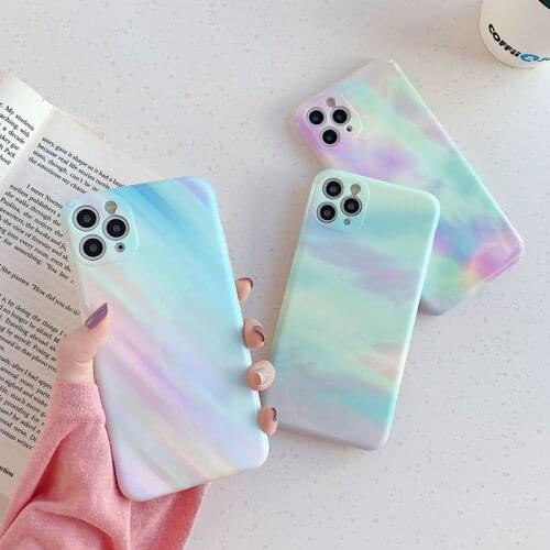 Phone Case For IPhone 12 Mini 11 Pro X XR XS Max 7 8 Plus SE 2 Gradient Blooming Soft Gloss Anti-Fall Funda For iPhone 11 Cases