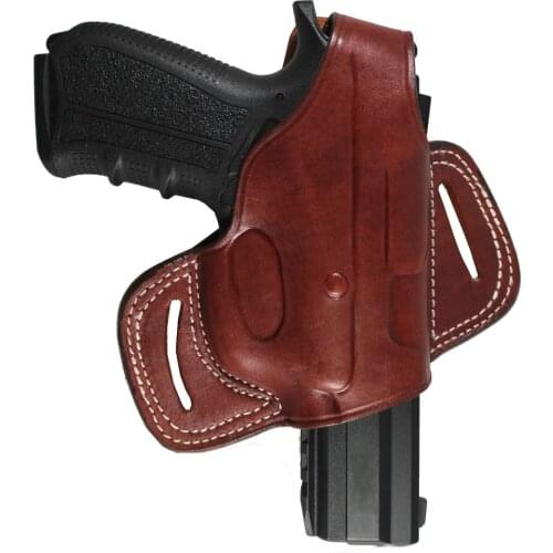 YT HOBBY Sig Sauer P226 Real Leather OWB Carry Two Slot Pancake Thumb Break Handmade Pistol Firearm Gun Holster Pouch