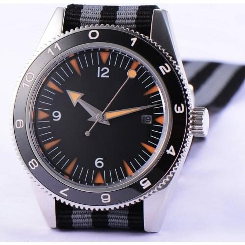 Corgeut 41mm NH35 Miyota8215 Mens Watch Nylon Seagul Automatic Mechanical Movement Wristwatches Waterproof Swim Luminous