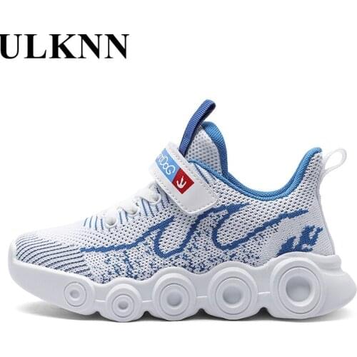 ULKNN Childrens Shoes Fashion Boys Sports Shoes Kids Nitting Mesh Running Shoes Basketball Game Non-slip New Breathable Leisure