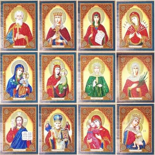 EverShine 5D Diamond Painting Religion Special Shape Diamond Mosaic Icon Diamond Embroidery Virgin Mary Picture Of Rhinestones