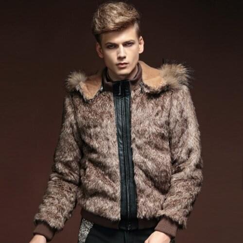 FanZhuan free shipping New fashion casual mens male winter hooded fur coats slim warm personality 14117 zipper stitching