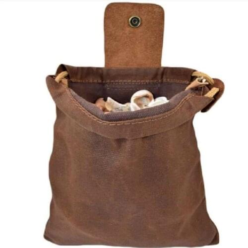 Canvas Drawsting Backpack Solid Organizer Bags For Jungle Fruit Foraging Bag Canvas Storage Bag Zipper Outdoor Sports Bags