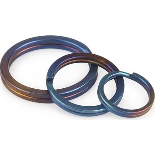 18mm/25mm/32mm EDC Outdoor Small Tool Blue Key Ring Accessories Bluing Titanium Alloy Key Ring