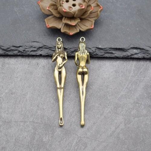 Creative Solid Brass Three-dimensional Goddess Beauty Ear Pick Keychain Adult Ear Pick Pendant Hand Tool Outdoor Camping