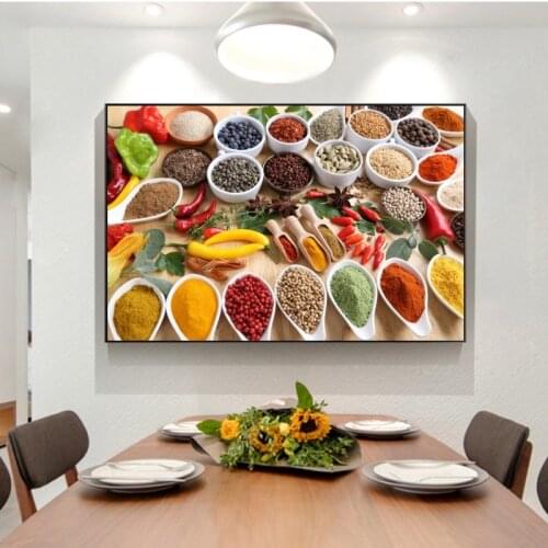 Kitchen Theme Canvas Paintings On the Wall Art Posters And Prints Spices For Cooking Canvas Pictures For Kitchen Room Cuadros