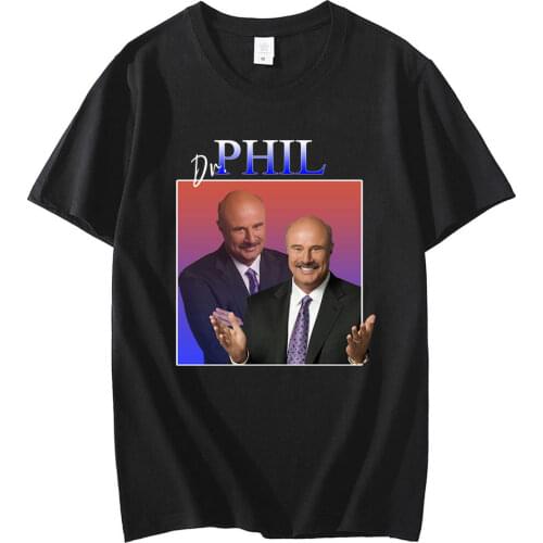 Hot Sale Hip-pop Dr Phil New Short Sleeves Tees Oversized Casual Unisex Top Fashion Shirt Casual Daily Popular Cotton Streetwear