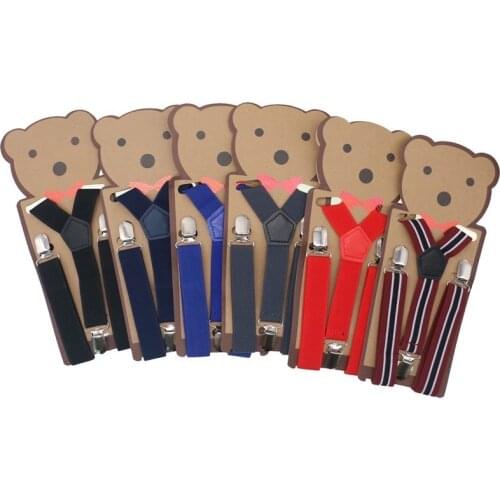 Cute Children Striped Design Suspenders Baby Boys Suspenders Clip-on Y-back Braces Elastic Kids Suspenders Gift