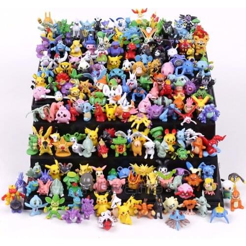 Pokemon Pikachu Eevee Gengar Lucario Psyduck Vaporeon Ampharos Mini PVC Figures Toys for Kids Gift 192pcs/lot 2~3cm