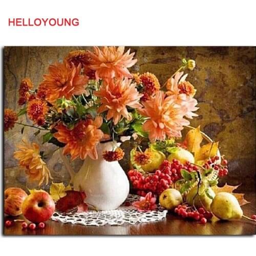 5D DIY Painting By Numbers Frameless Pictures Digital Oil Painting On Canvas Of Flower Home Decor Wall Art 30X40cm YGS-559