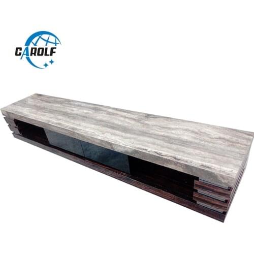 New products online selling living room furniture modern TV stand wooden tv table with gray marble top