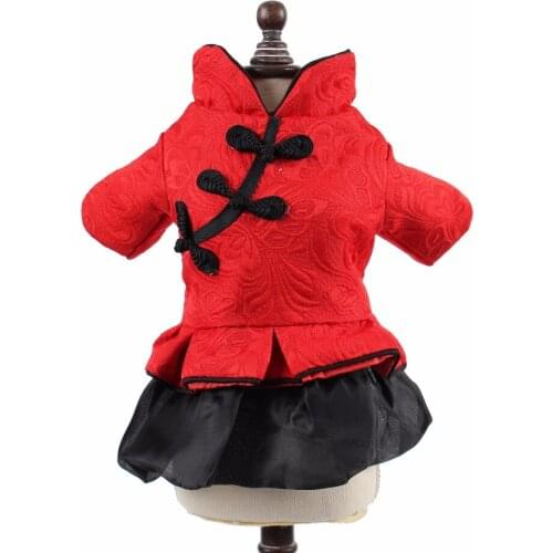 PipiFren Small Dogs Clothes Winter Dresses Chinese style Princess For Pets Cats Coat Chihuahua hundebekleidung hondenjas