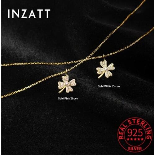 INZATT Real 925 Sterling Silver Colorful Zircon Plant Pendant Choker Necklace For Women Bohemian Fine Jewelry Drop Shipping