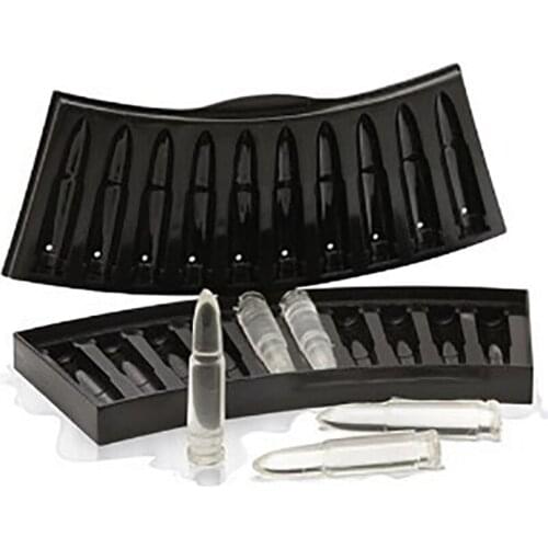 Plastic Bullet Shape Ice Trays Creative DIY Ice Cube Tray Chocolate Mold 10 Holes Flexible Ice Cube Molds for Home Commercial