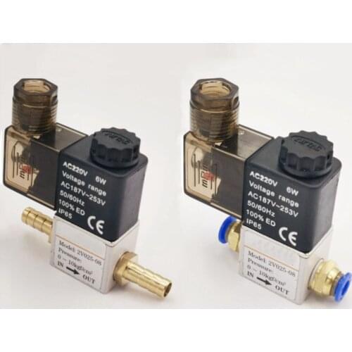 12V 24V 220V Pneumatic Electric Solenoid Valve 2 Position 2 Port Normally Closed Air Magnetic Valve 6mm 8mm Hose Barb Connection
