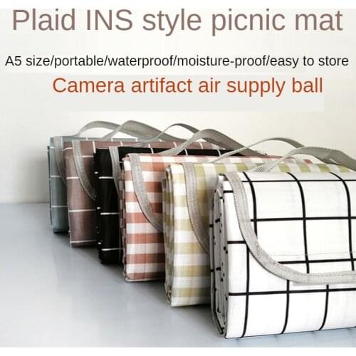 Portable Waterproof and Moistureproof Easy-To-Clean Multi-color Plaid Cloth Spring Outing and Autumn Outing Photo Picnicbeachmat