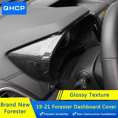 QHCP ABS Carbon Fiber Car Styling Dashboard Decoration Central Control Cover Modified Interior Sticker For Subaru Forester 19-21