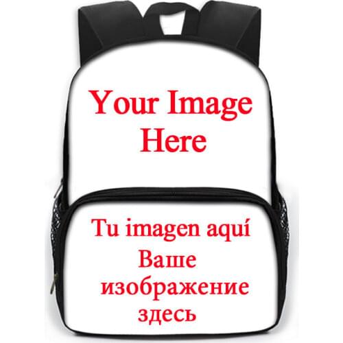 Custom Your Image Logo Name Backpack Boys Girls Multi-pocket School Bag 13 Inch kindergarten Backpacks Kids Book Bag Gift