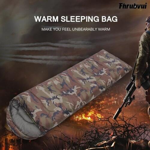 Camping Hiking Mountain Camouflage Sleeping Bag Envelope Type Splicing Portable Outdoor Ultralight Sleeping Bag Compact Portable