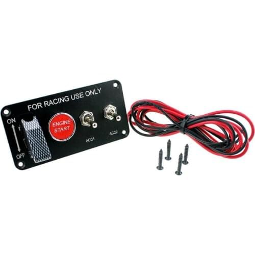 12V 20A Racing Car LED Toggle Ignition 4 Gang Switches Aluminum Panel Black