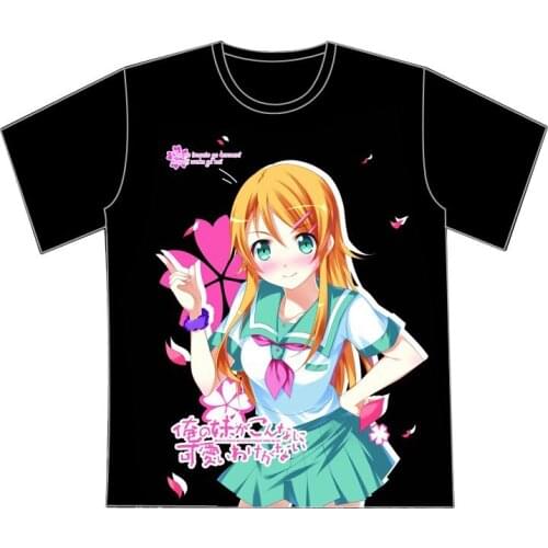 Oreimo Japanese Summer style Tops T-Shirt Fashion Clothes Anime T shirt Kousaka kirino Men Women Casual Short Sleeve Cute Tshirt