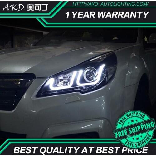 AKD tuning cars Headlight For Sabaru Outback Legacy Headlights LED DRL Running lights Bi-Xenon Beam Fog lights angel eyes Auto