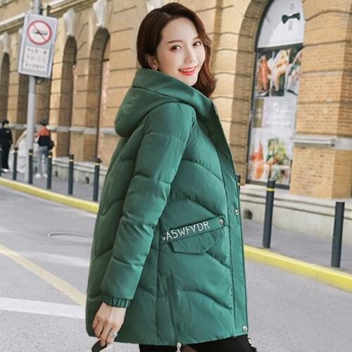 Fad Winter Long Jacket Women Oversized Hooded Korean Style Cotton Padded Thick Loose Solid Mujer Parkas Outwear Kurtka Damska
