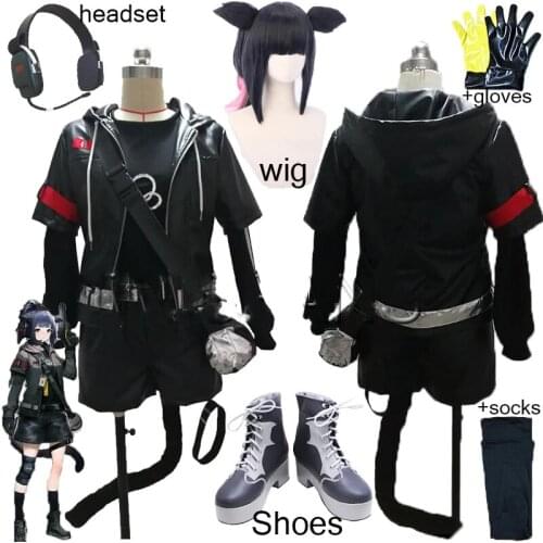 Jessica Cosplay Costume Game Arknights Cosplay Costumes Halloween For Women Cloth Shoes Full Set Cos Wig Tail socking