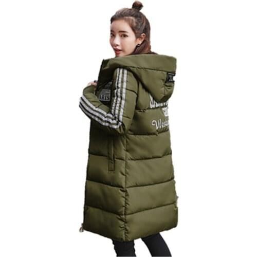 Winter Jacket Women New 2019 Coats Female Parka Thick Warm Clothing Long Slim Cotton Padded Coats Free Shipping W152