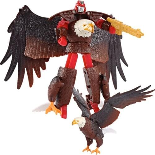 Zoo Tiger Lion Panda Eagle Elephant Kid Adult Education Collection Toys Boys Transformation Robot Action Figure Plastic Model