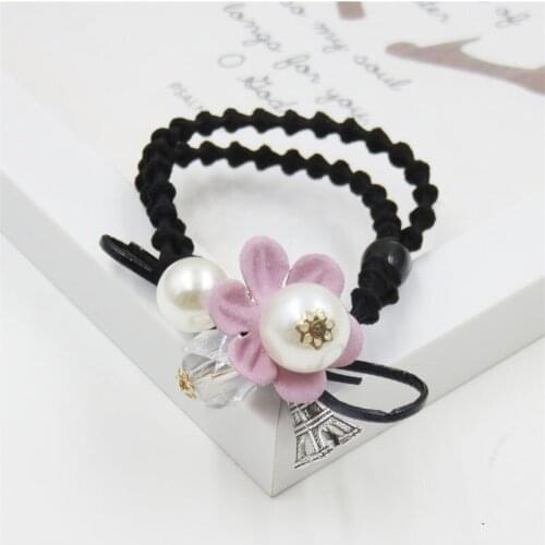 1PCS Tower And Pink Flower Elastic Hair Bands For Girl Bohemian Headband Scrunchy Korean Fashion Kid Hair Accessories For Women