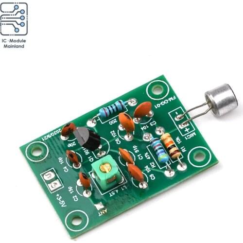 2Pcs DC 3V 5V FM Wireless Transmitter Module Mini Microphone Ham Radio Frequency PCB Board Adjustable Finished Product 91-103MHz