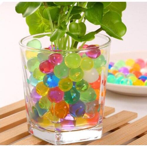 300pcs Crystal Soil Hydrogel Gel Polymer Water Beads Flower/Wedding/Decoration Maison Growing Water Balls Big Home Decor