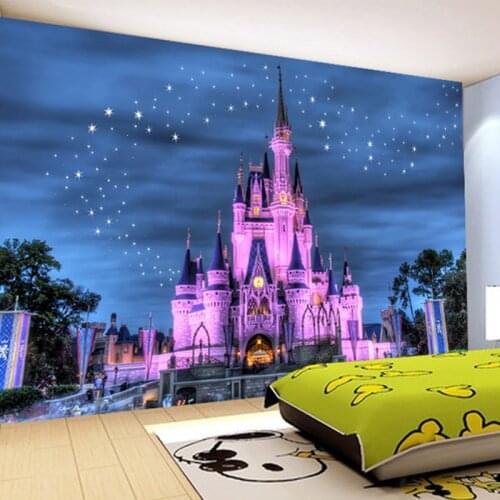HD Fantasy Starry Sky Castle 3D Wallpaper Childrens Room Restaurant Modern Latest Design Interior Decor Mural Papel De Parede