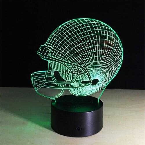 Helmet Shape 3D LED Lamp 7 Color Led Night Lamps For Friends Kids Birthday Gift AW-046