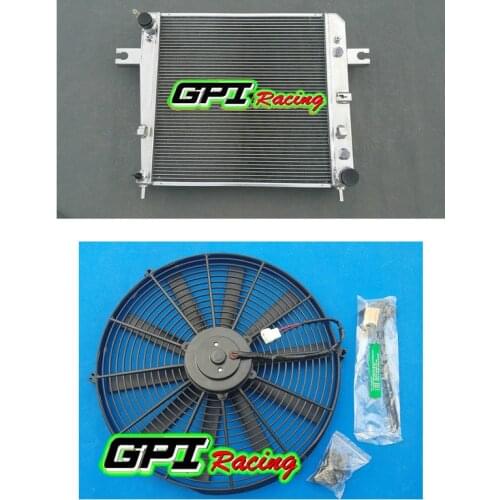 Aluminum radiator +FAN FOR Jeep Liberty KJ 3.7L V6 A/T 2002-2006 2003 2004 2005
