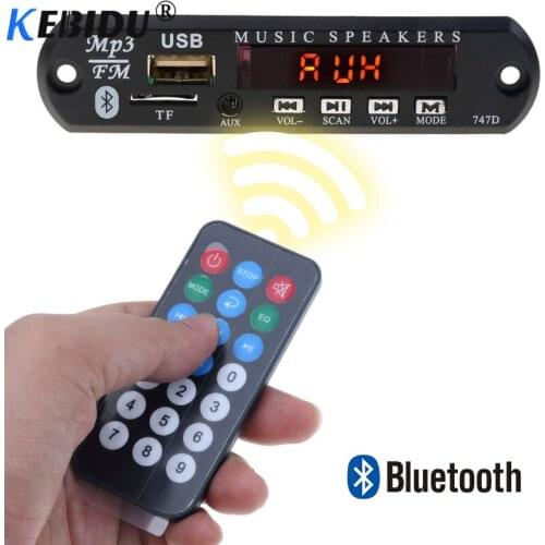 Kebidu Wireless MP3 Bluetooth 12V WMA Decoder Board Audio Module USB TF FM Radio with Remote Controller For Car accessories