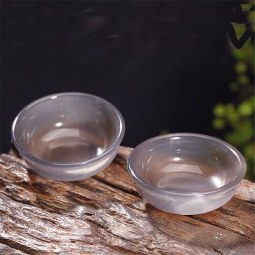 Brazilian Natural Agate Small Cup Chalcedony Tea Cup Tea Set Wine Cup Kung Fu Tea Set Tea Bowl Ornaments