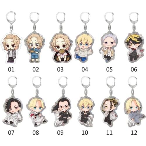 Anime Tokyo Revengers Cosplay Key Chains Keychain Acrylic Pendant Manjiro Ken Takemichi Hinata Atsushi Chibi Keyring 6cm