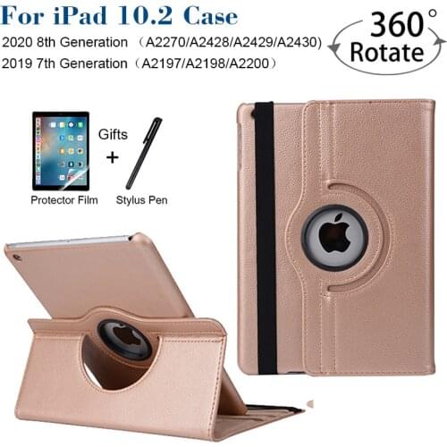 For ipad 10.2 inch 360 Rotating Rotate Case Cover 10.2" 2019 2020 7th 8th Generation A2270/A2428/A2428/A2429 Smart Tablet case