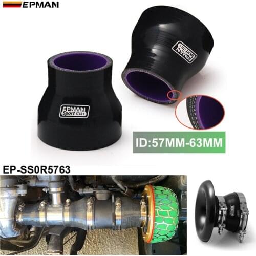Black 57mm-63mm Silicone Straight Reducer Hose Silicon Turbo 2.24"-2.48" For GOLF 2.0T FSI TURBO MK5 EP-SS0R5763