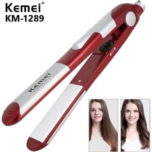 Kemei electric hair straightener curler KM-1289 Hair Styler Electric straight iron hair iron Ceramic anion hair care