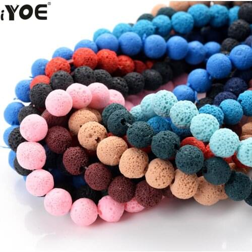 IYOE 70pcs/Lot 6mm Polymer Clay Beads Imitation Volcanic Stone Round Clay Beads Loose Spacer Beads For Jewelry Making Bracelet