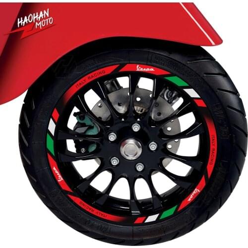 For Vespa GTS GTV 250 300 Sprint 50 150 Rim 12" Wheel Reflective Sticker Kit
