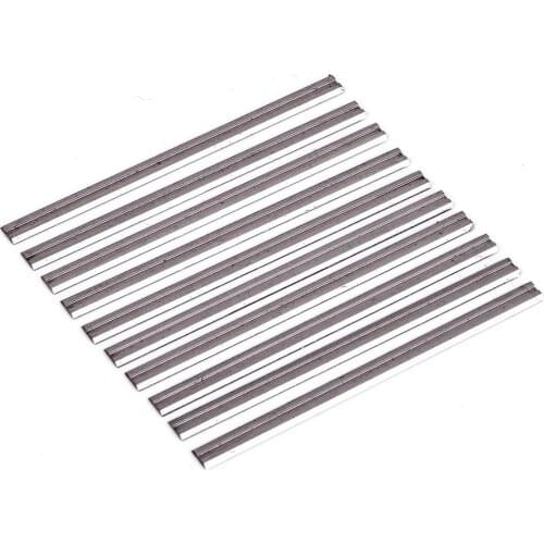 10Pcs Reversible Carbide Planer Blades For Soft Hard Woods Cutting 82mm x 5.5mm Double-edged Blade Power Tool Parts