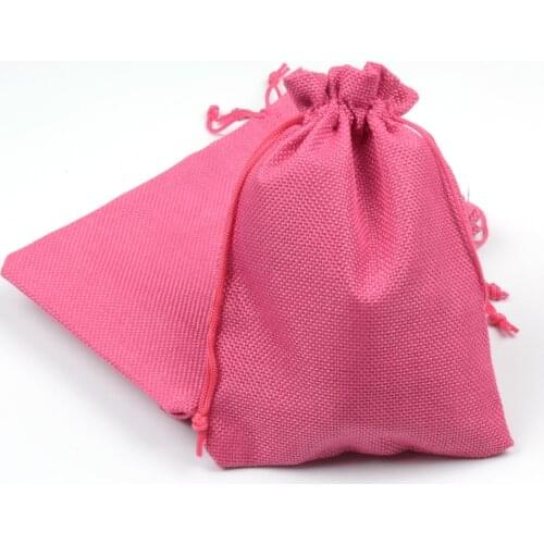 Hessian Linen Rustic Burlap Drawstring Jute Bag Candy Gift Christmas Herb Seed Wedding Favors Packaging Pouches Home Storage Bag