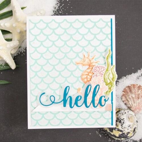 Underwater World Seahorse Metal Cutting Dies and Coordinating Stamp For Scrapbooking Craft Die Cut Card Making Embossing Stencil