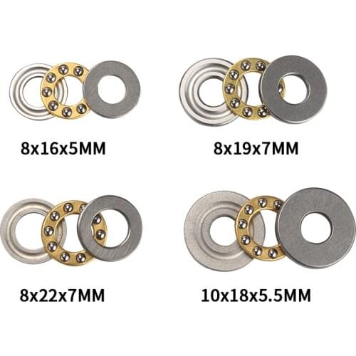Miniature Thrust Ball Bearings F8/F10 Metal Axial Ball Bearing Set 8mm/10mm for Hardware Accessories