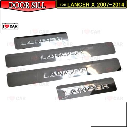 Door sills for Mitsubishi Lancer X 2007-2014 scuff plate guard stainless door sills sticker car styling decoration protection