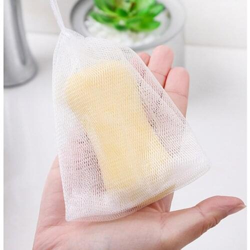 20Pcs Wash Face Soap Foaming Net Skin-friendly Bath Shower Soap Blister Bubble Dual Mesh Body Cleaning Soap Saver Bag for Bath